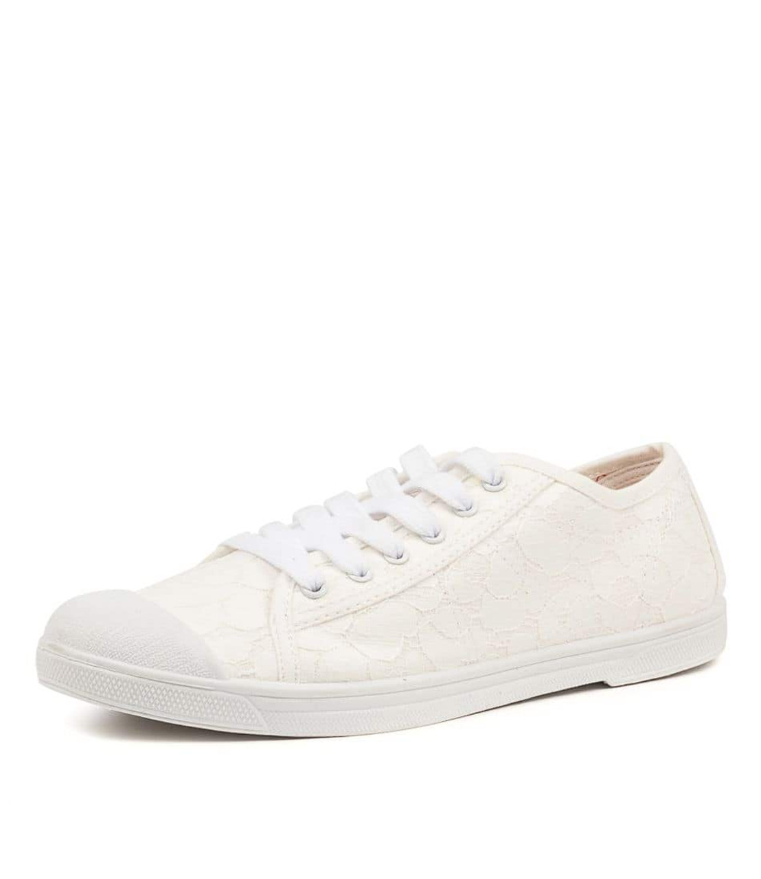 Buy Coral Haze Ivory & Gold Lace Fabric Sneakers With Gold Laces And Gold  Detailing Online